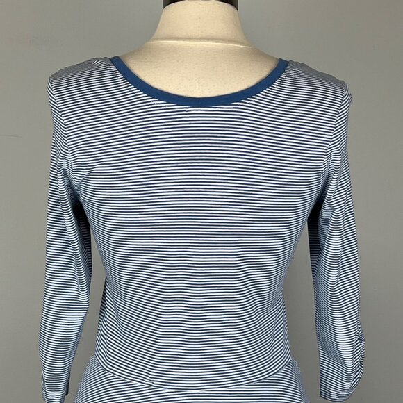 Matilda Jane Womens Between the Lines Blue Striped Dress Fit Flare size Medium - Picture 8 of 13
